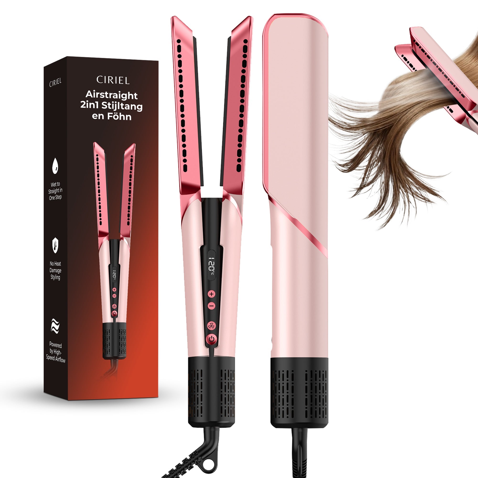 Ciriel DryStrait – 2-in-1 Glätteisen & Föhn – Wet-to-Dry