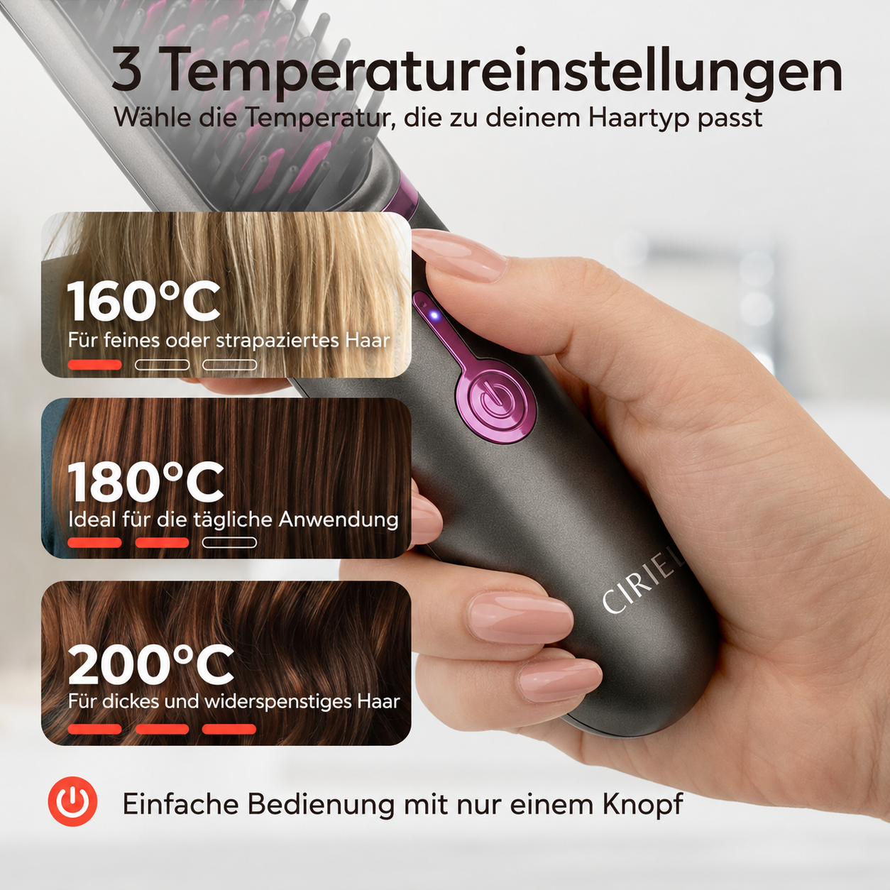 Ciriel - AirBrush™ Pro | Drahtlose Stylingbürste