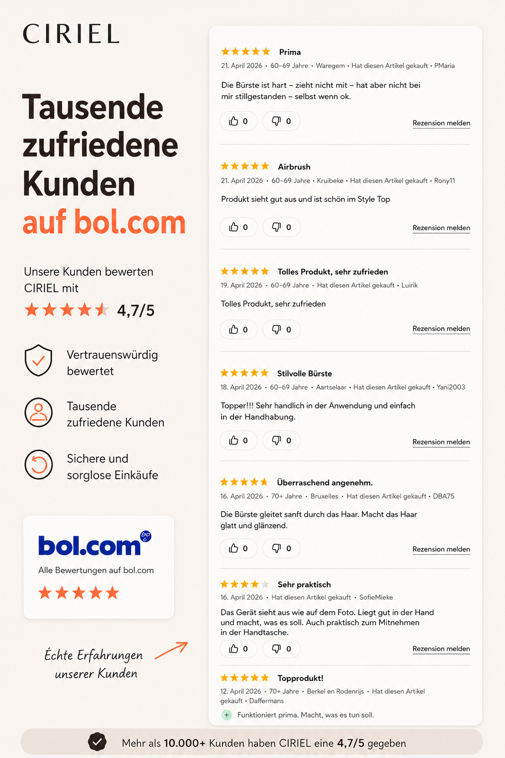 Ciriel - AirBrush™ Pro | Drahtlose Stylingbürste