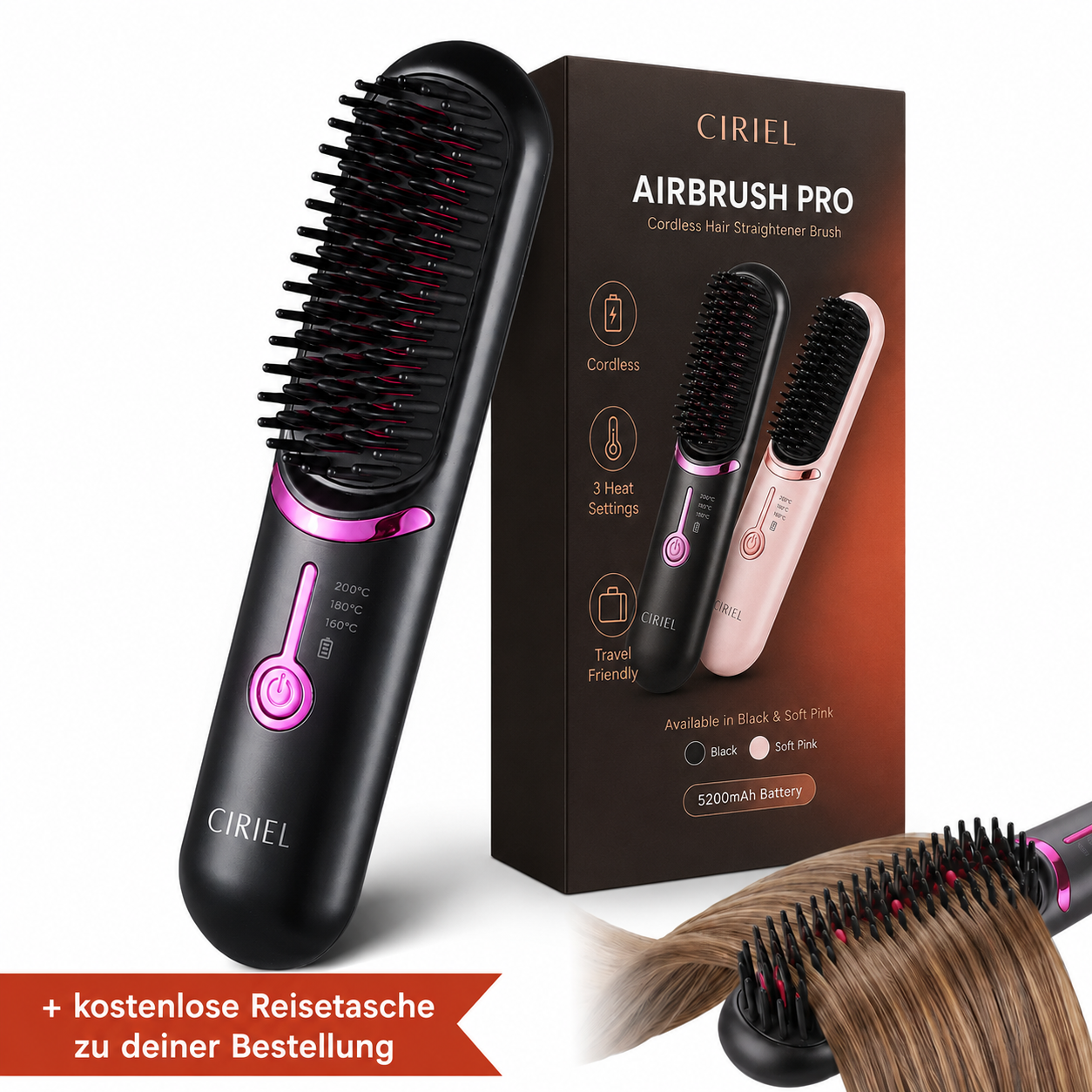 Ciriel - AirBrush™ Pro | Drahtlose Stylingbürste
