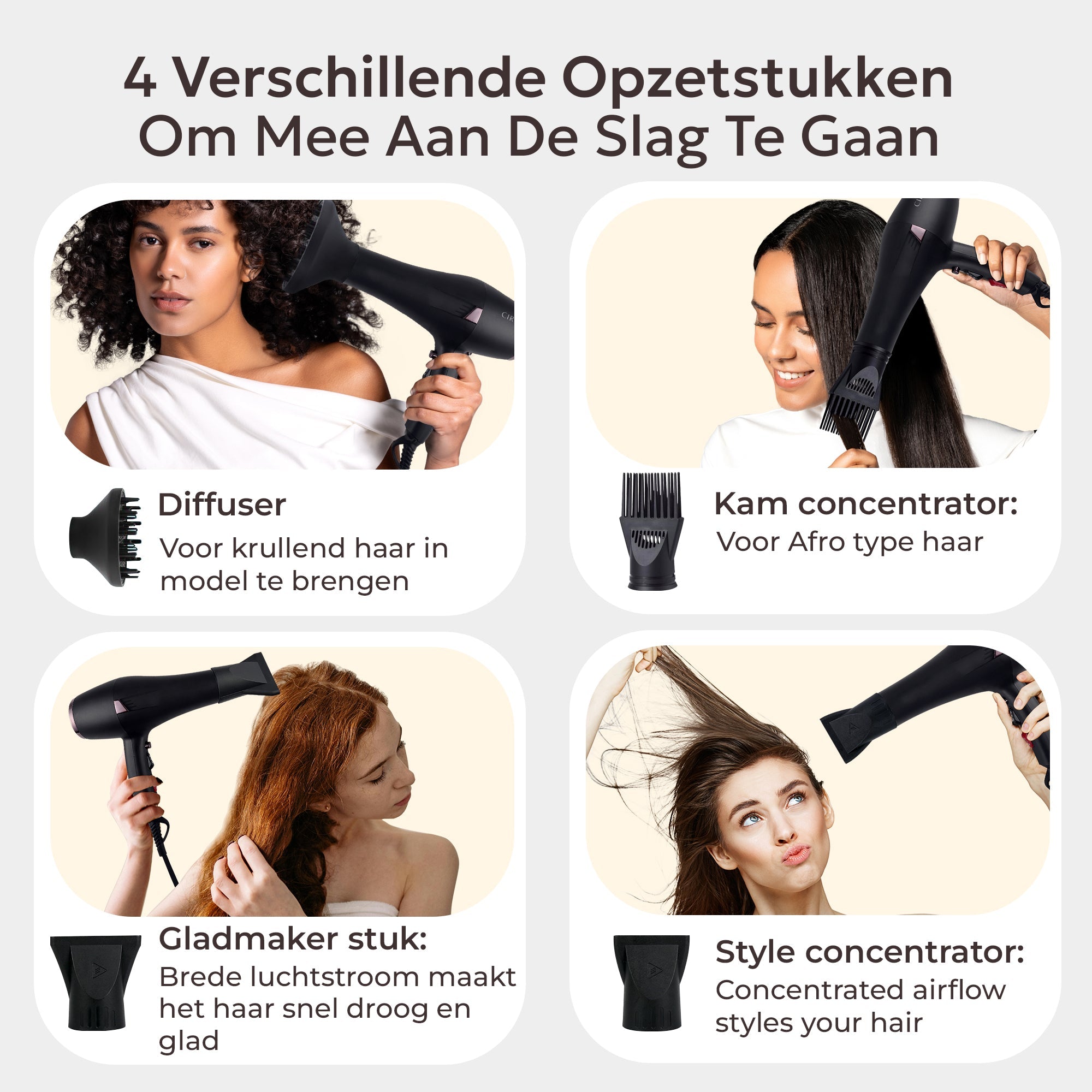 CIRIEL Föhn mit Diffusor - Ionischer Haartrockner