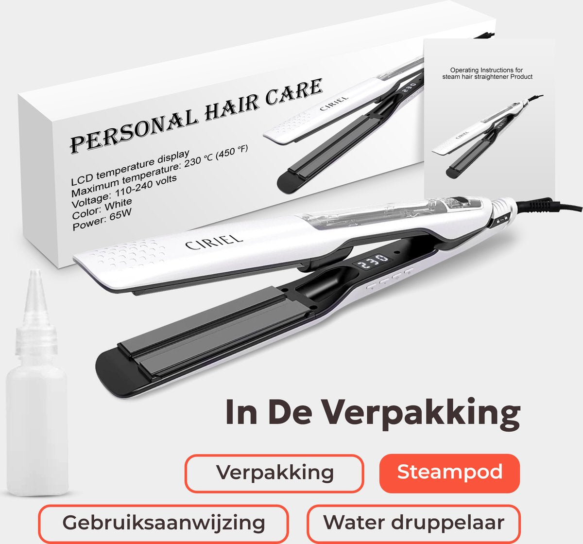 CIRIEL SteamSilk™ Dampfbügler - Weiß